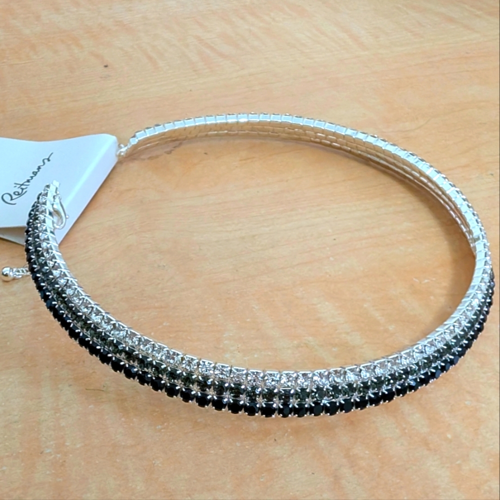 Reitmans Silver and Black Chocker Necklace